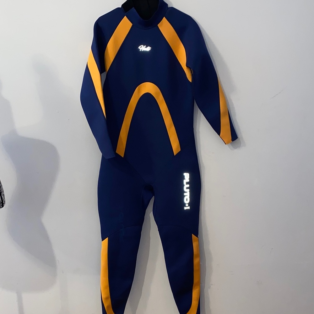 NWT!! Hevto Pluto I Navy and Orange Men's Wetsuit Size XL